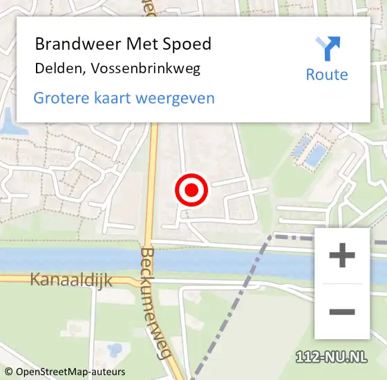 Locatie op kaart van de 112 melding: Brandweer Met Spoed Naar Delden, Vossenbrinkweg op 11 juli 2014 18:49