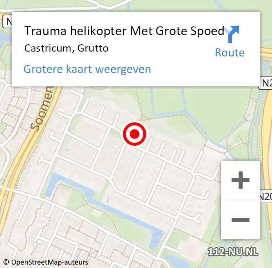 Locatie op kaart van de 112 melding: Trauma helikopter Met Grote Spoed Naar Castricum, Grutto op 22 maart 2022 10:53