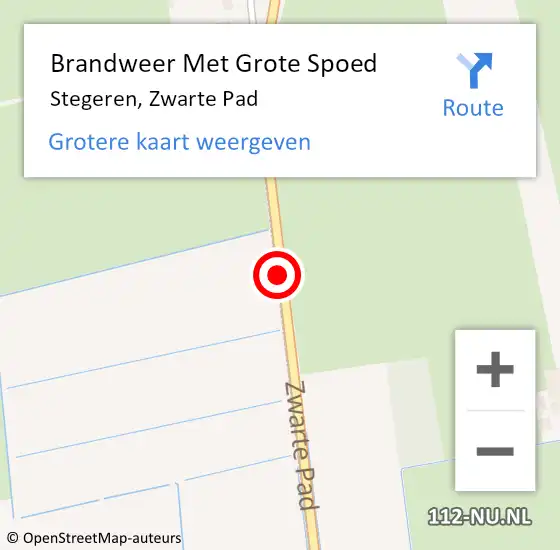 Locatie op kaart van de 112 melding: Brandweer Met Grote Spoed Naar Stegeren, Zwarte Pad op 11 juli 2014 19:06