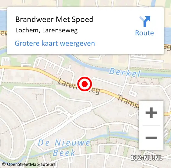 Locatie op kaart van de 112 melding: Brandweer Met Spoed Naar Lochem, Larenseweg op 22 maart 2022 11:12