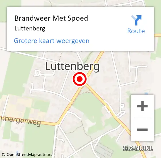 Locatie op kaart van de 112 melding: Brandweer Met Spoed Naar Luttenberg op 11 juli 2014 19:10