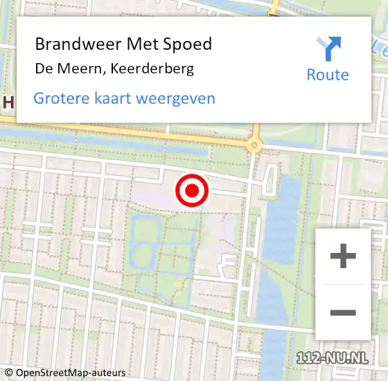 Locatie op kaart van de 112 melding: Brandweer Met Spoed Naar De Meern, Keerderberg op 22 maart 2022 12:06