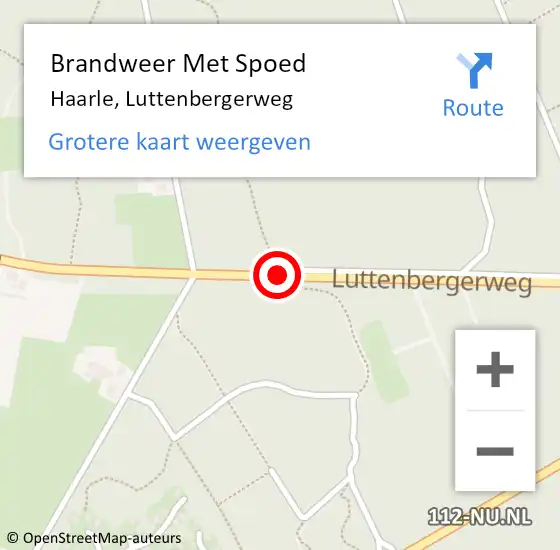 Locatie op kaart van de 112 melding: Brandweer Met Spoed Naar Haarle, Luttenbergerweg op 11 juli 2014 19:13