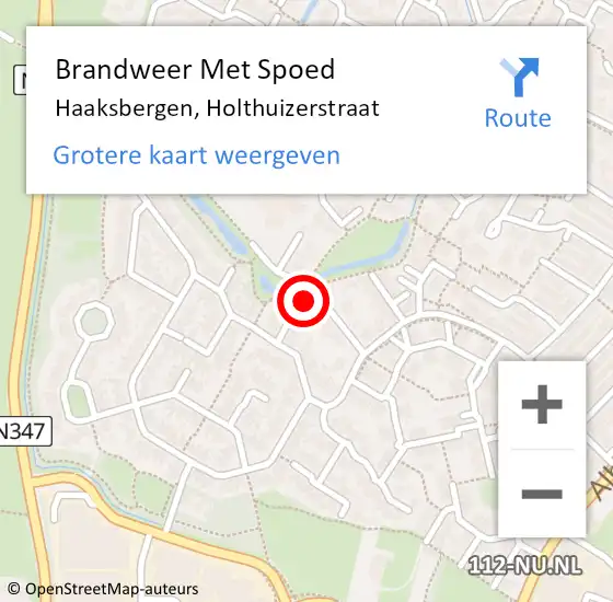 Locatie op kaart van de 112 melding: Brandweer Met Spoed Naar Haaksbergen, Holthuizerstraat op 22 maart 2022 12:54