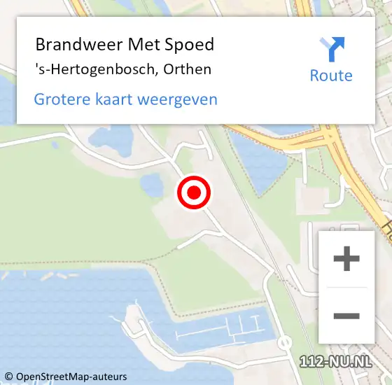 Locatie op kaart van de 112 melding: Brandweer Met Spoed Naar 's-Hertogenbosch, Orthen op 22 maart 2022 12:59