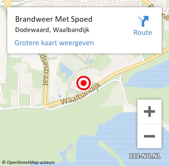 Locatie op kaart van de 112 melding: Brandweer Met Spoed Naar Dodewaard, Waalbandijk op 22 maart 2022 14:00