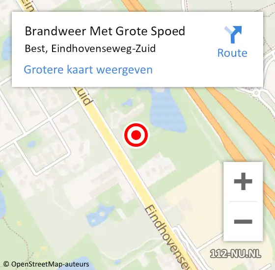 Locatie op kaart van de 112 melding: Brandweer Met Grote Spoed Naar Best, Eindhovenseweg-Zuid op 22 maart 2022 14:10