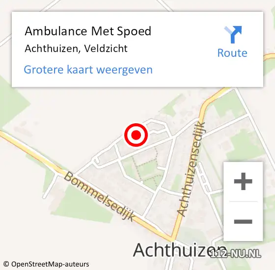 Locatie op kaart van de 112 melding: Ambulance Met Spoed Naar Achthuizen, Veldzicht op 22 maart 2022 14:18