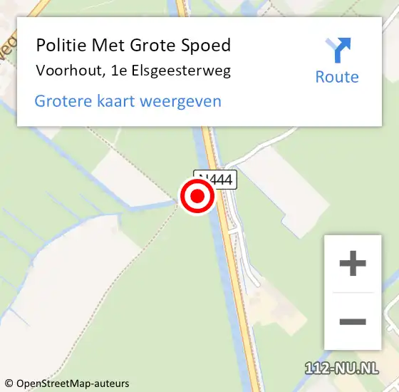 Locatie op kaart van de 112 melding: Politie Met Grote Spoed Naar Voorhout, 1e Elsgeesterweg op 22 maart 2022 15:00