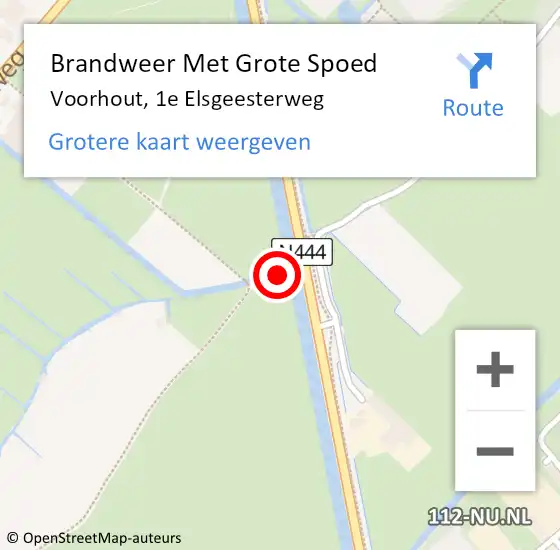 Locatie op kaart van de 112 melding: Brandweer Met Grote Spoed Naar Voorhout, 1e Elsgeesterweg op 22 maart 2022 15:01