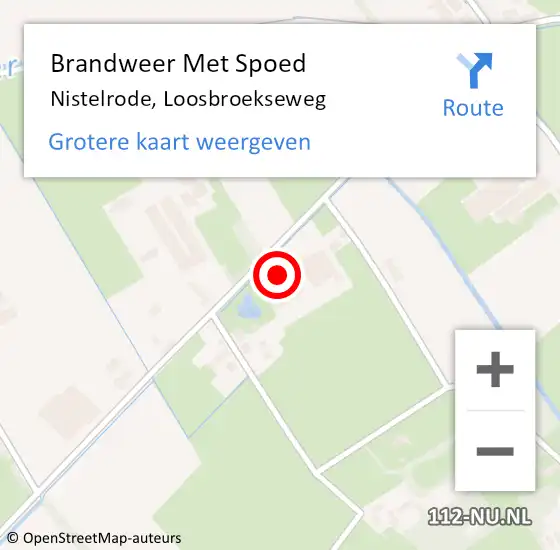 Locatie op kaart van de 112 melding: Brandweer Met Spoed Naar Nistelrode, Loosbroekseweg op 22 maart 2022 15:04