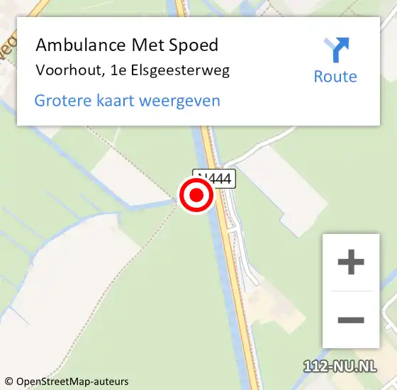 Locatie op kaart van de 112 melding: Ambulance Met Spoed Naar Voorhout, 1e Elsgeesterweg op 22 maart 2022 15:07