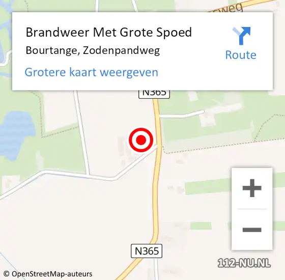 Locatie op kaart van de 112 melding: Brandweer Met Grote Spoed Naar Bourtange, Zodenpandweg op 11 juli 2014 19:36