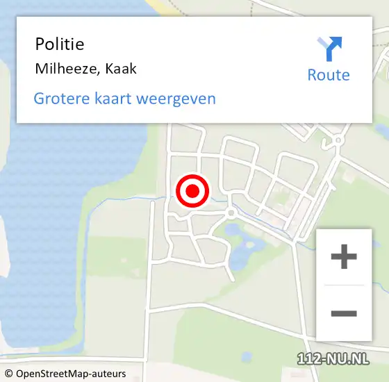 Locatie op kaart van de 112 melding: Politie Milheeze, Kaak op 22 maart 2022 15:11