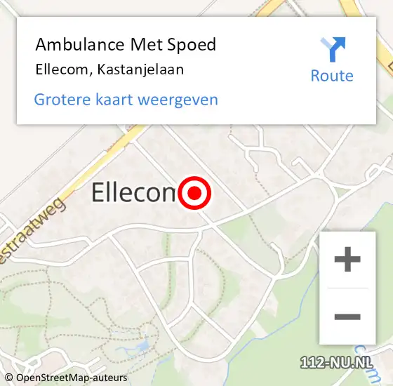 Locatie op kaart van de 112 melding: Ambulance Met Spoed Naar Ellecom, Kastanjelaan op 22 maart 2022 15:14