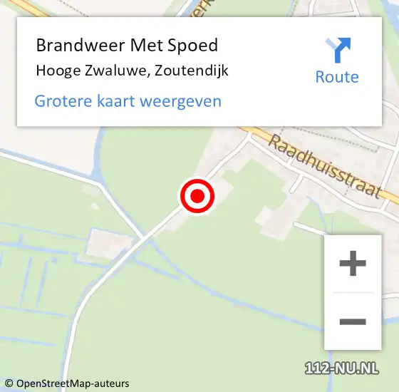 Locatie op kaart van de 112 melding: Brandweer Met Spoed Naar Hooge Zwaluwe, Zoutendijk op 22 maart 2022 15:24