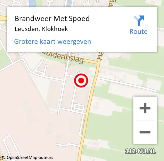 Locatie op kaart van de 112 melding: Brandweer Met Spoed Naar Leusden, Klokhoek op 22 maart 2022 15:29