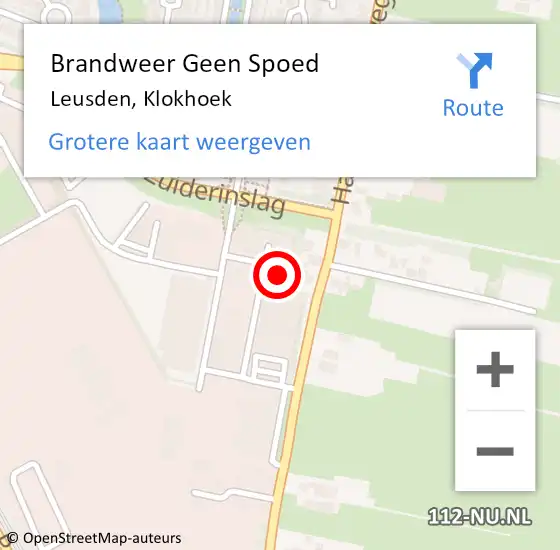 Locatie op kaart van de 112 melding: Brandweer Geen Spoed Naar Leusden, Klokhoek op 22 maart 2022 15:32