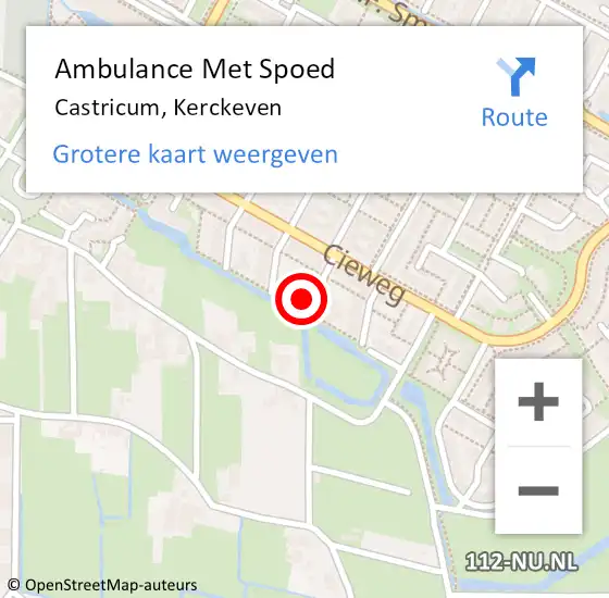 Locatie op kaart van de 112 melding: Ambulance Met Spoed Naar Castricum, Kerckeven op 22 maart 2022 15:54