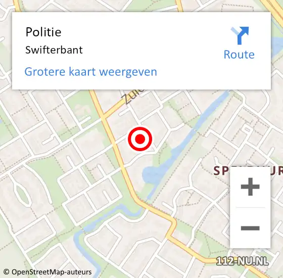 Locatie op kaart van de 112 melding: Politie Swifterbant op 22 maart 2022 16:08