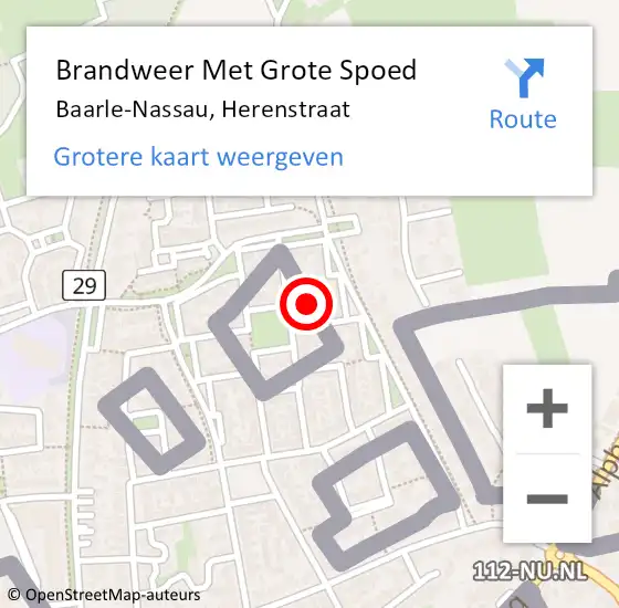 Locatie op kaart van de 112 melding: Brandweer Met Grote Spoed Naar Baarle-Nassau, Herenstraat op 22 maart 2022 16:17