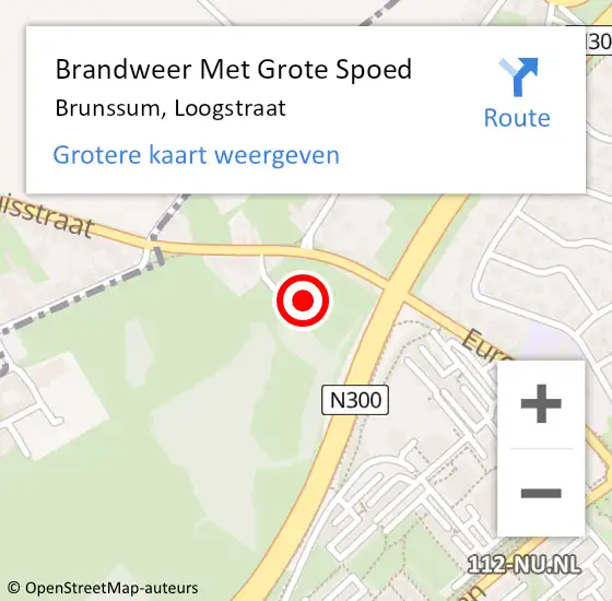 Locatie op kaart van de 112 melding: Brandweer Met Grote Spoed Naar Brunssum, Loogstraat op 22 maart 2022 16:34