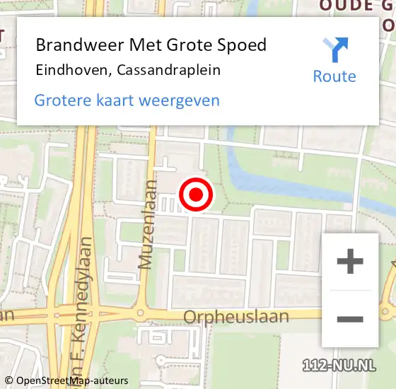 Locatie op kaart van de 112 melding: Brandweer Met Grote Spoed Naar Eindhoven, Cassandraplein op 22 maart 2022 17:38