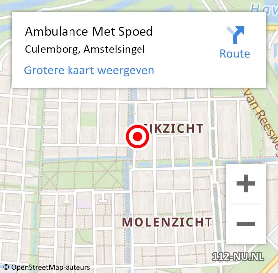 Locatie op kaart van de 112 melding: Ambulance Met Spoed Naar Culemborg, Amstelsingel op 22 maart 2022 18:55
