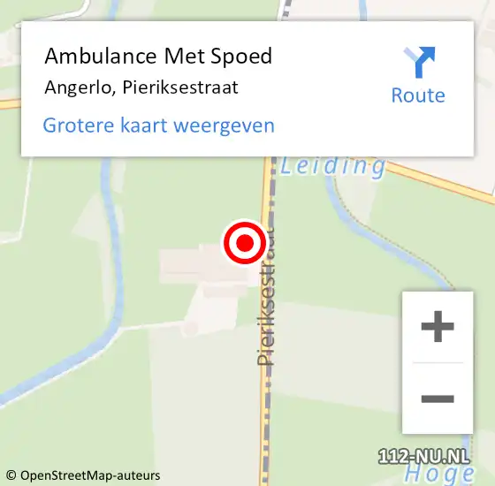 Locatie op kaart van de 112 melding: Ambulance Met Spoed Naar Angerlo, Pieriksestraat op 22 maart 2022 18:56
