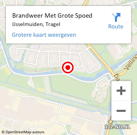 Locatie op kaart van de 112 melding: Brandweer Met Grote Spoed Naar IJsselmuiden, Tragel op 22 maart 2022 19:04