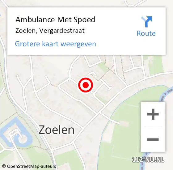 Locatie op kaart van de 112 melding: Ambulance Met Spoed Naar Zoelen, Vergardestraat op 22 maart 2022 20:02