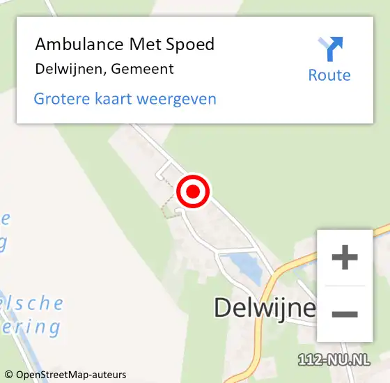 Locatie op kaart van de 112 melding: Ambulance Met Spoed Naar Delwijnen, Gemeent op 22 maart 2022 20:12