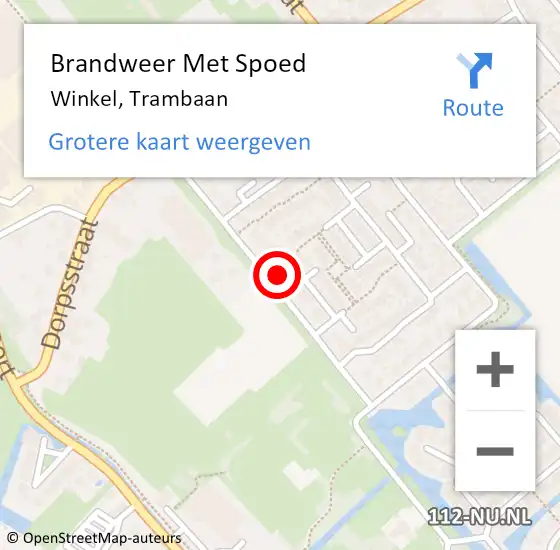 Locatie op kaart van de 112 melding: Brandweer Met Spoed Naar Winkel, Trambaan op 22 maart 2022 20:32