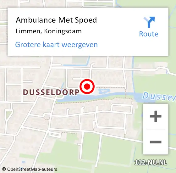 Locatie op kaart van de 112 melding: Ambulance Met Spoed Naar Limmen, Koningsdam op 22 maart 2022 20:52