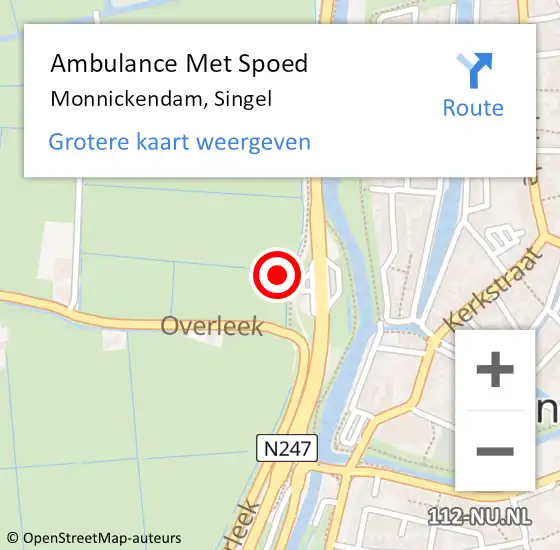 Locatie op kaart van de 112 melding: Ambulance Met Spoed Naar Monnickendam, Singel op 22 maart 2022 22:21