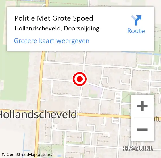 Locatie op kaart van de 112 melding: Politie Met Grote Spoed Naar Hollandscheveld, Doorsnijding op 22 maart 2022 22:21