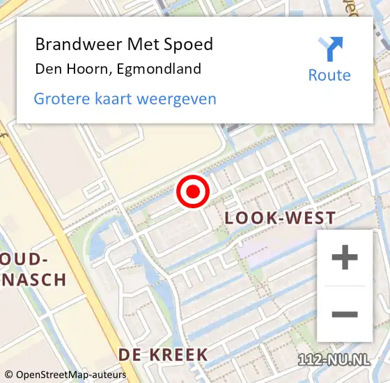 Locatie op kaart van de 112 melding: Brandweer Met Spoed Naar Den Hoorn, Egmondland op 23 maart 2022 01:21