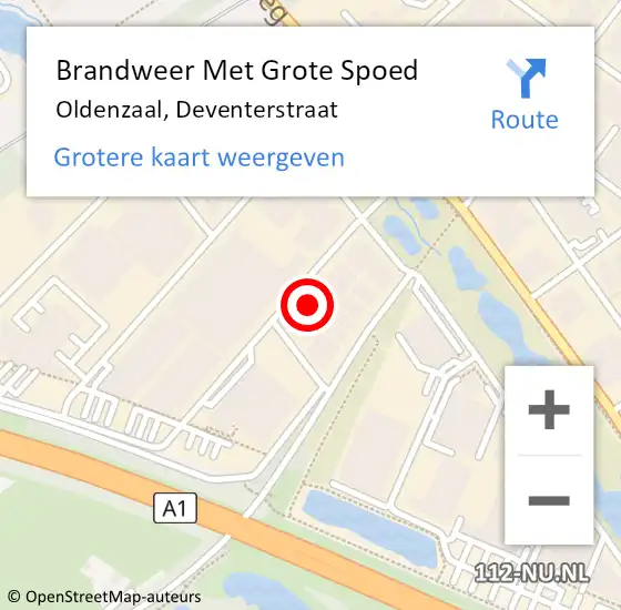 Locatie op kaart van de 112 melding: Brandweer Met Grote Spoed Naar Oldenzaal, Deventerstraat op 23 maart 2022 03:30