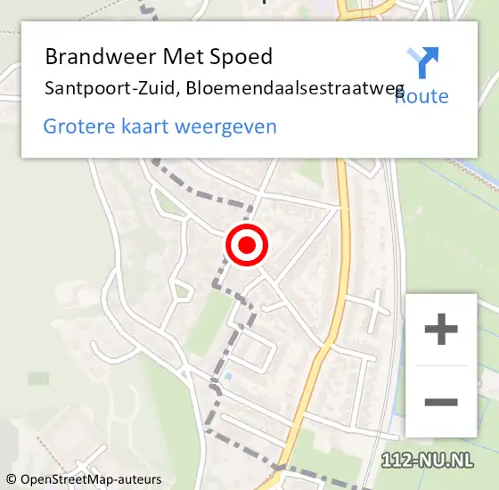 Locatie op kaart van de 112 melding: Brandweer Met Spoed Naar Santpoort-Zuid, Bloemendaalsestraatweg op 23 maart 2022 03:48