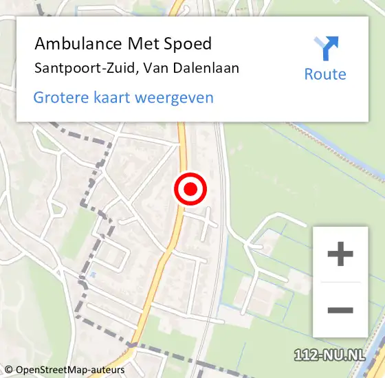 Locatie op kaart van de 112 melding: Ambulance Met Spoed Naar Santpoort-Zuid, Van Dalenlaan op 23 maart 2022 07:51