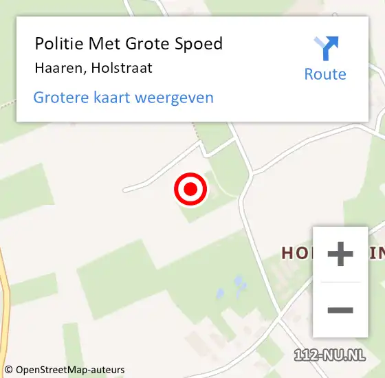 Locatie op kaart van de 112 melding: Politie Met Grote Spoed Naar Haaren, Holstraat op 23 maart 2022 08:21