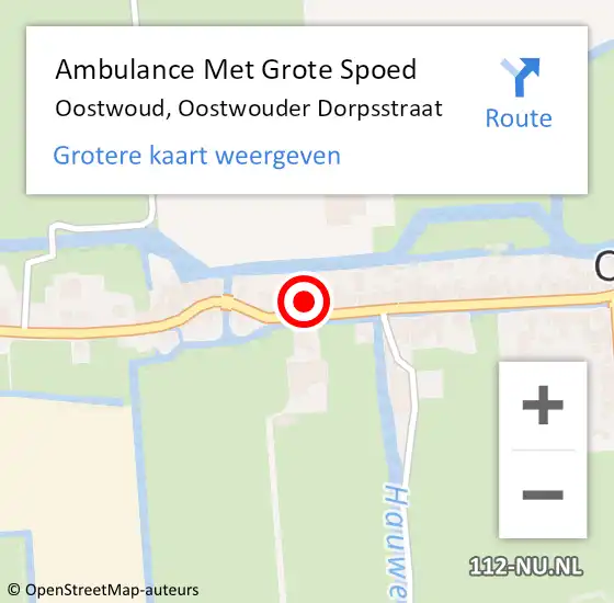 Locatie op kaart van de 112 melding: Ambulance Met Grote Spoed Naar Oostwoud, Oostwouder Dorpsstraat op 23 maart 2022 08:35