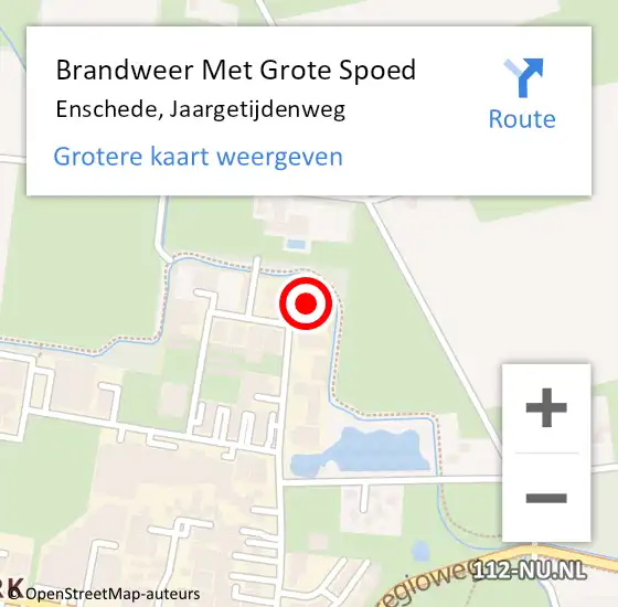 Locatie op kaart van de 112 melding: Brandweer Met Grote Spoed Naar Enschede, Jaargetijdenweg op 23 maart 2022 09:15