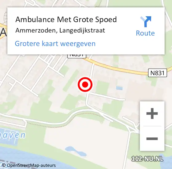 Locatie op kaart van de 112 melding: Ambulance Met Grote Spoed Naar Ammerzoden, Langedijkstraat op 23 maart 2022 09:16