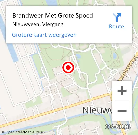 Locatie op kaart van de 112 melding: Brandweer Met Grote Spoed Naar Nieuwveen, Viergang op 23 maart 2022 09:54