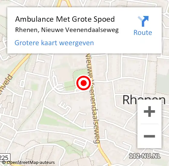 Locatie op kaart van de 112 melding: Ambulance Met Grote Spoed Naar Rhenen, Nieuwe Veenendaalseweg op 23 maart 2022 09:56