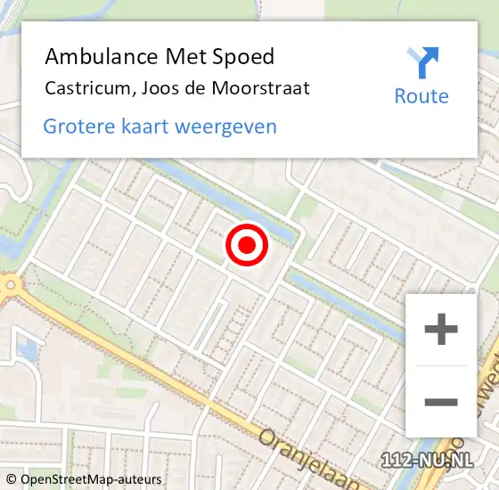 Locatie op kaart van de 112 melding: Ambulance Met Spoed Naar Castricum, Joos de Moorstraat op 23 maart 2022 10:36