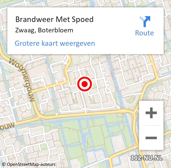 Locatie op kaart van de 112 melding: Brandweer Met Spoed Naar Zwaag, Boterbloem op 23 maart 2022 10:39