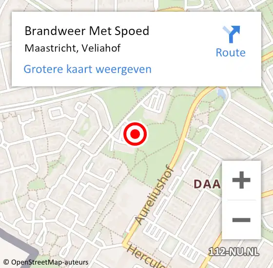 Locatie op kaart van de 112 melding: Brandweer Met Spoed Naar Maastricht, Veliahof op 23 maart 2022 10:41