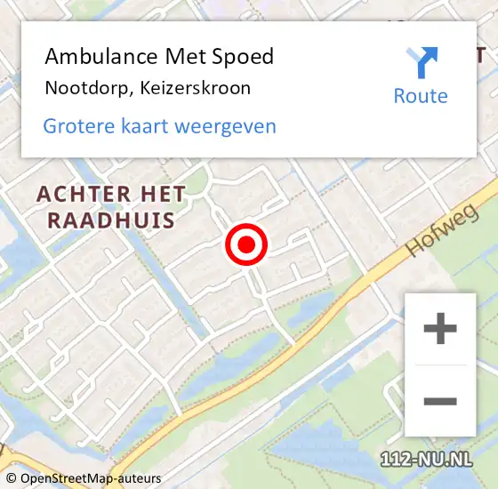 Locatie op kaart van de 112 melding: Ambulance Met Spoed Naar Nootdorp, Keizerskroon op 23 maart 2022 11:09